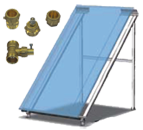 Struttura per tetti piani per 1 pannello solare